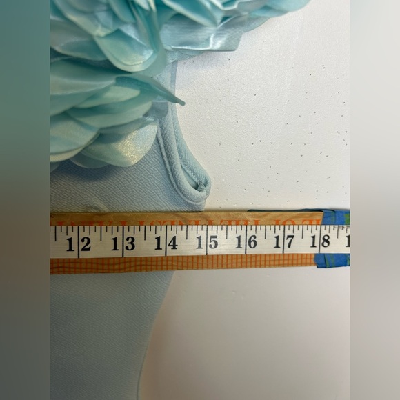 Club L NWT Elegant Light Blue Floral Dress Wedding Guess Size 6 Slip Stretch - Picture 4 of 12